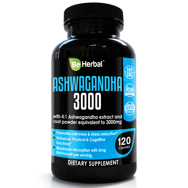 Ashwagandha with Black Pepper Organic Ashwagandha Root Powder Supplement