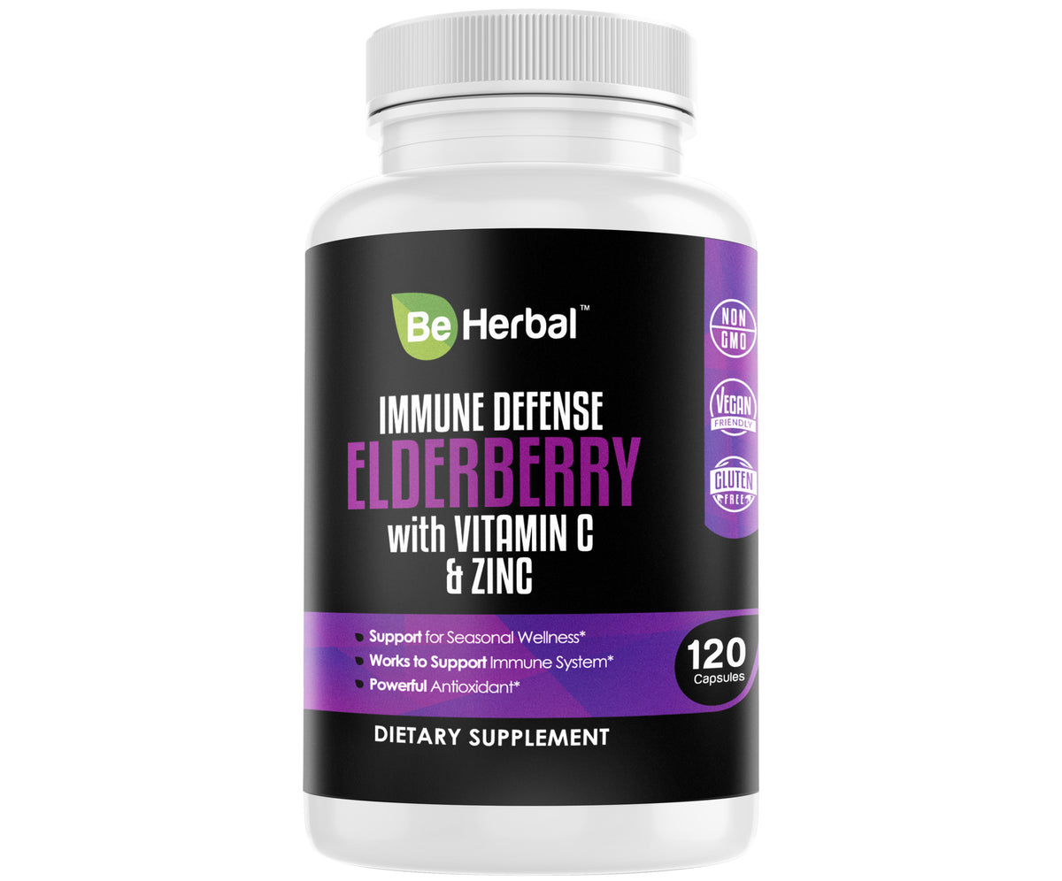 Elderberry Capsules with Zinc and  Liposomal Vitamin C - 120 Capsules