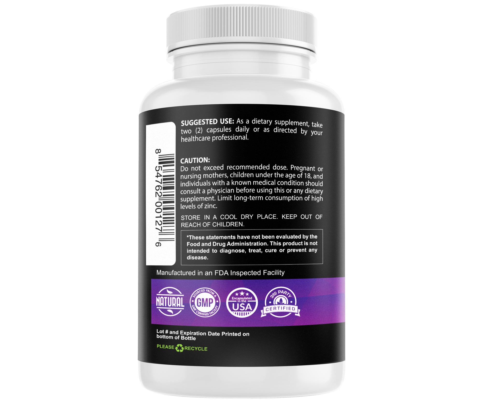 Elderberry Capsules with Zinc and  Liposomal Vitamin C - 120 Capsules