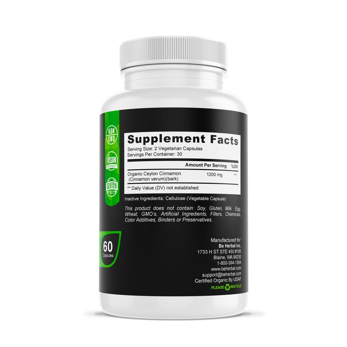 Ceylon Cinnamon 1200mg Herbal Supplements Be Herbal®