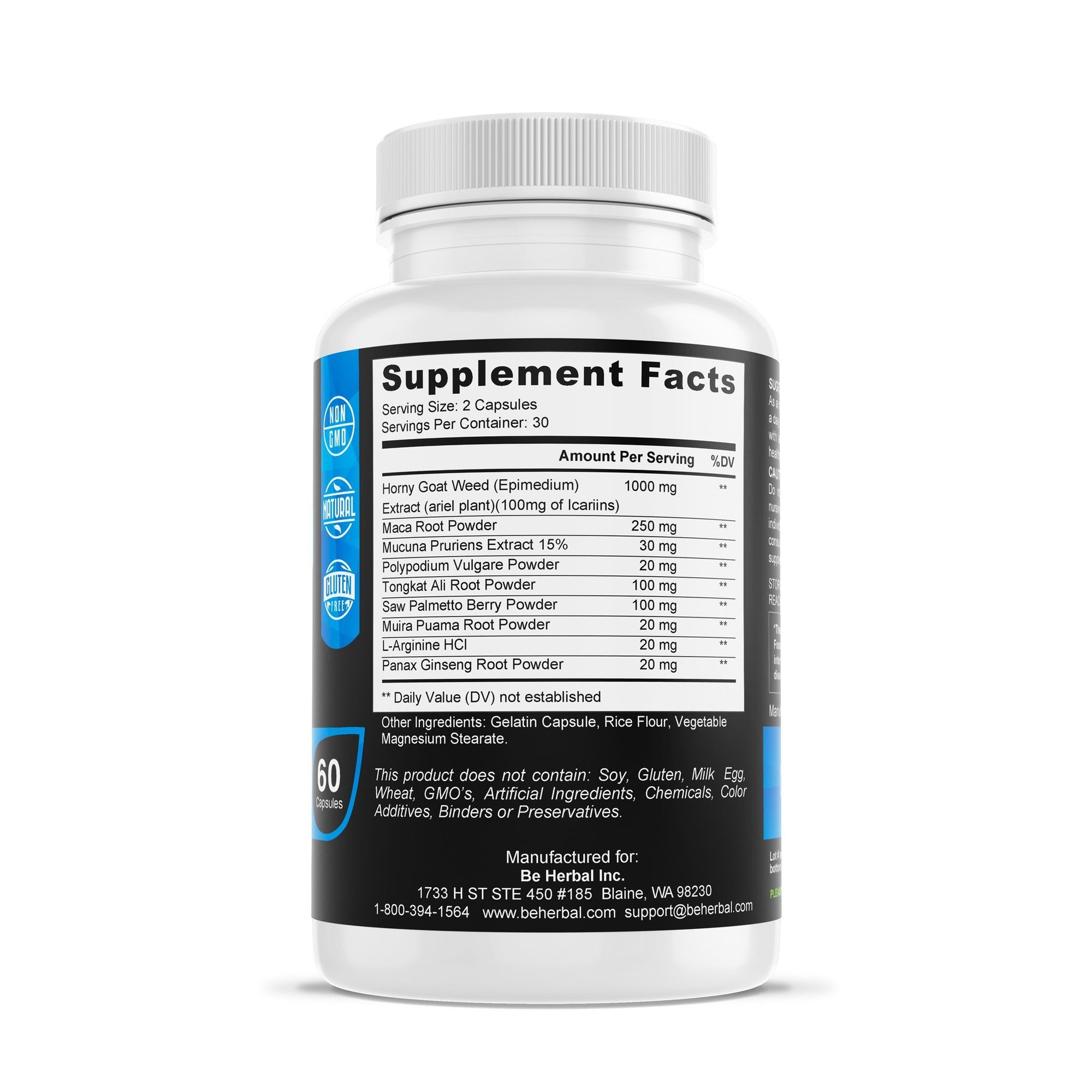 Horny Goat Weed Complex - Libido Formula Herbal Supplements Be Herbal®