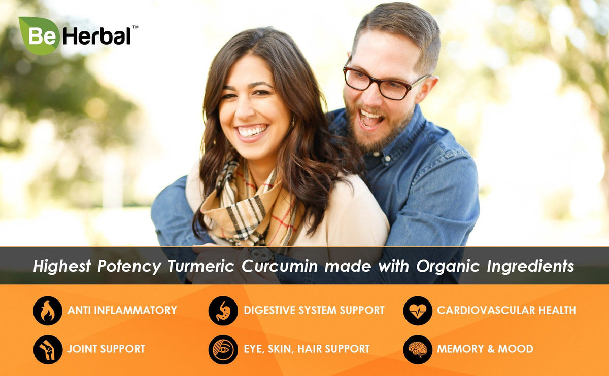 Premium Organic Turmeric Curcumin with BioPerine - 1500mg - 60 Veg Capsules Herbal Supplements Be Herbal