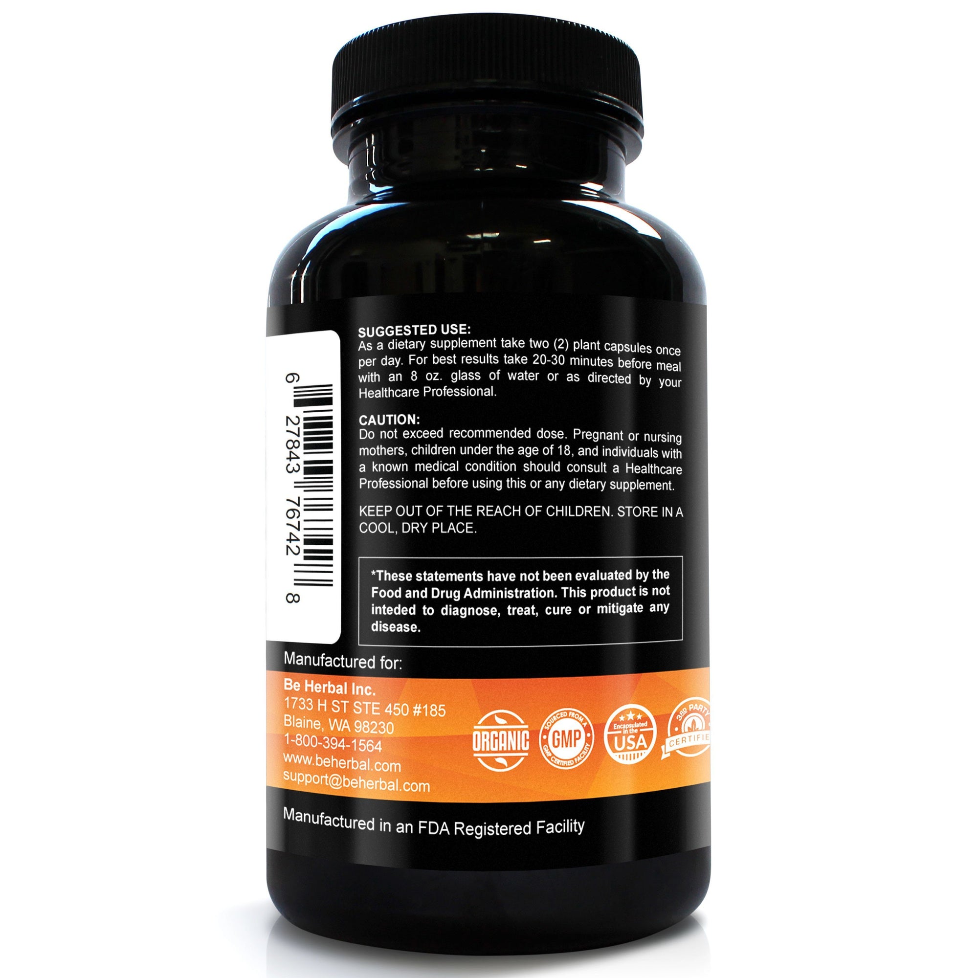 Premium Organic Turmeric Curcumin with BioPerine - 1500mg - 120 Veg Capsules Herbal Supplements Be Herbal