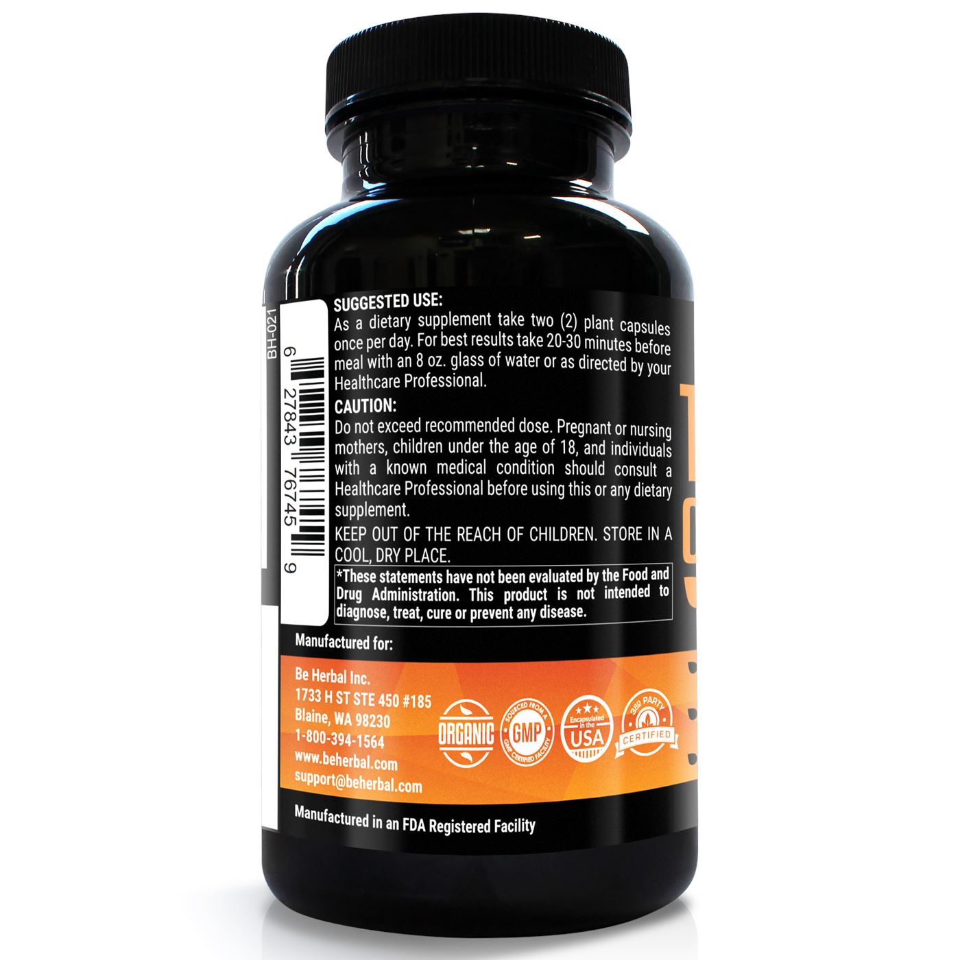 Premium Organic Turmeric Curcumin with BioPerine - 1500mg - 60 Veg Capsules Herbal Supplements Be Herbal